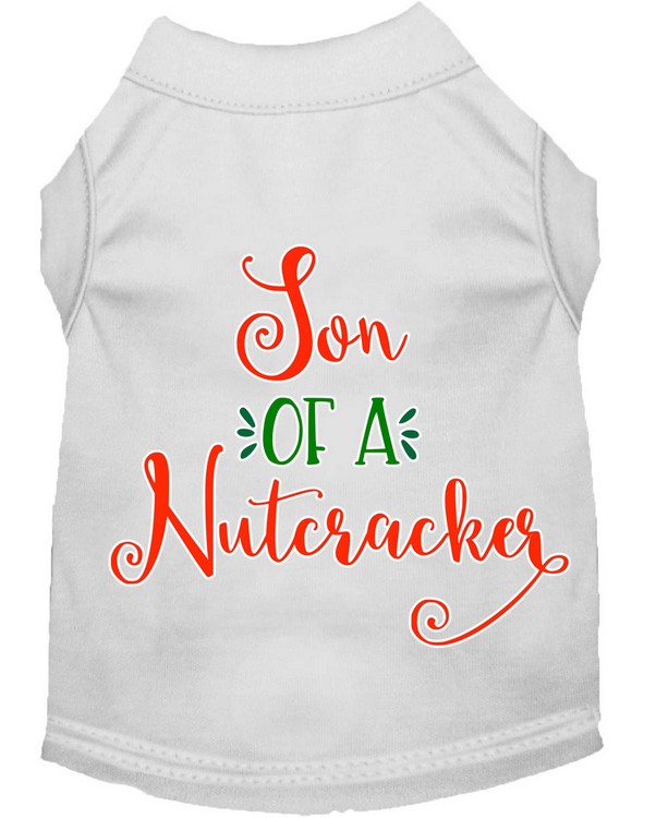 Son of a Nutcracker Screen Print Dog Shirt White XXXL